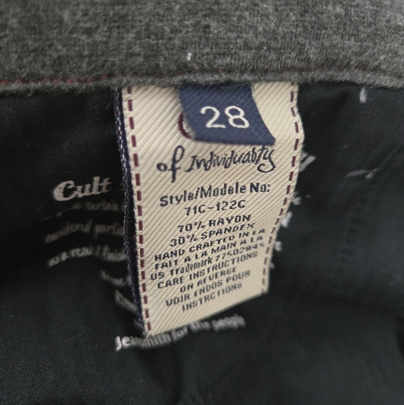 Cult Of Individuality Teaser Skinny Size 28 Gray #059 - Picture 11 of 14